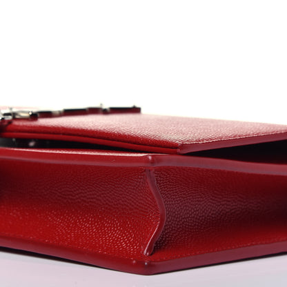 Saint Laurent Grain De Poudre Classic Monogram Kate Tassel Satchel Red 9 of 9