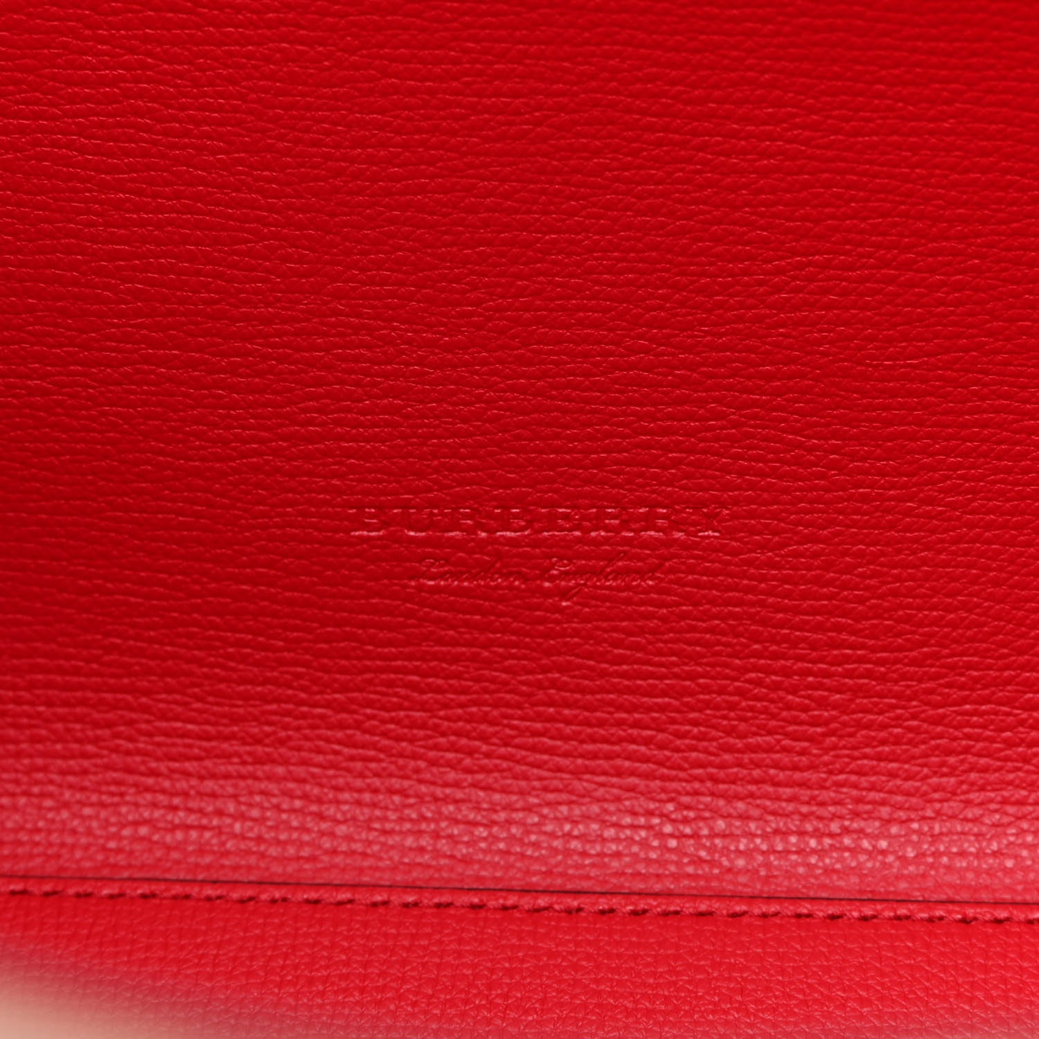 Burberry Grainy Calfskin Haymarket Check Small Reversible Tote Red 6 of 9
