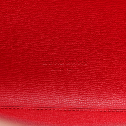 Burberry Grainy Calfskin Haymarket Check Small Reversible Tote Red 6 of 9