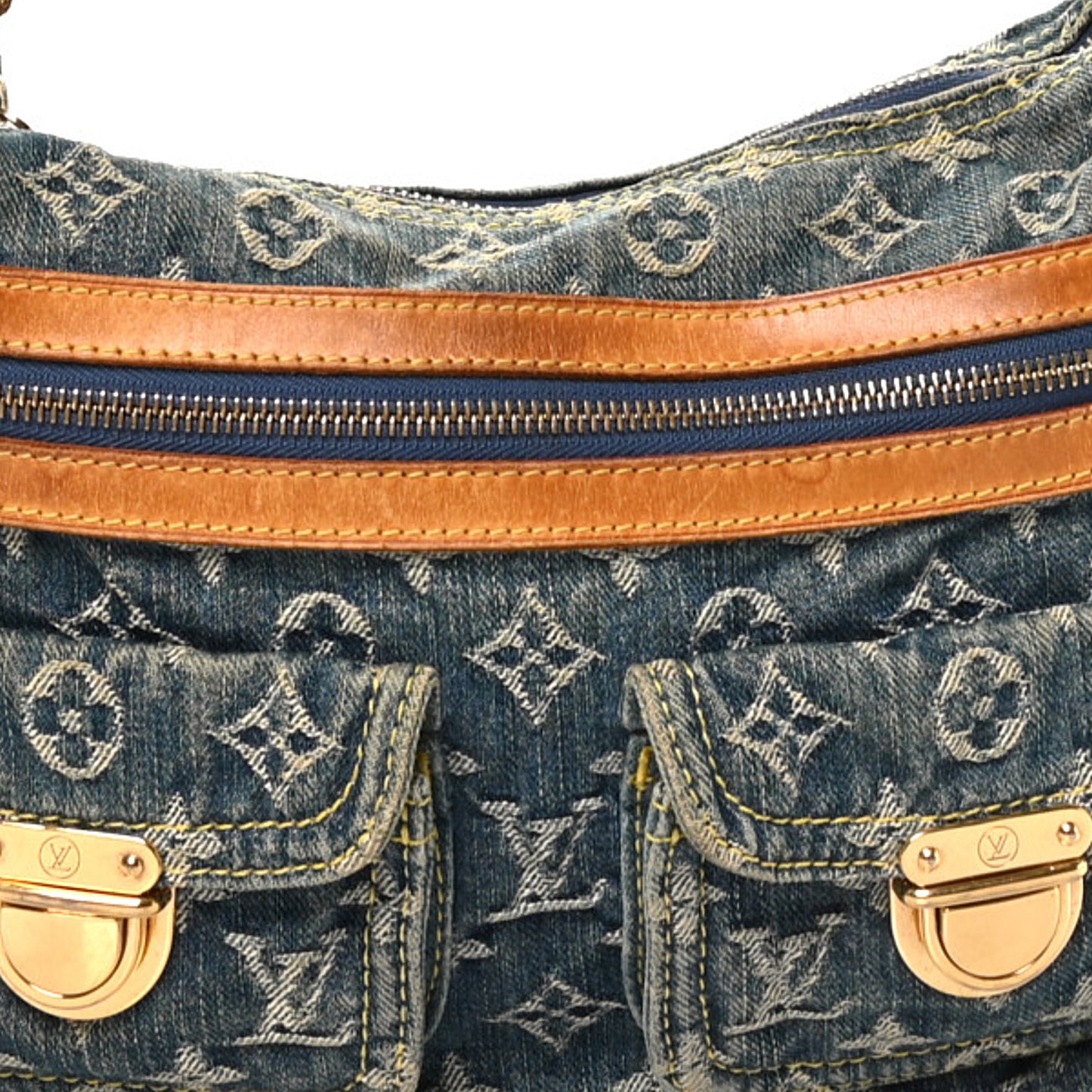 Monogram Denim Baggy PM Blue Blue