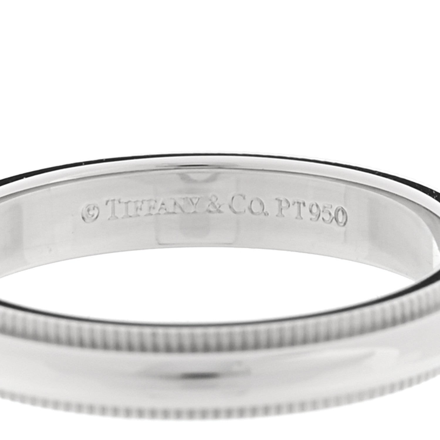 Tiffany Platinum 3mm Together Milgrain Wedding Band Ring 50 5.25 4 of 5