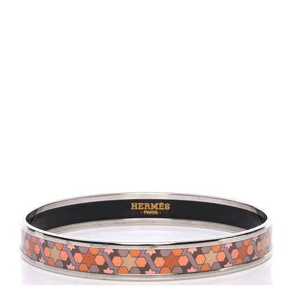 Hermes Enamel Printed Narrow Rose de Compas Bracelet 70 1 of 5