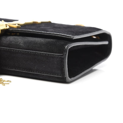 Saint Laurent Suede Small Classic Monogram Kate Tassel Satchel Black 11 of 16