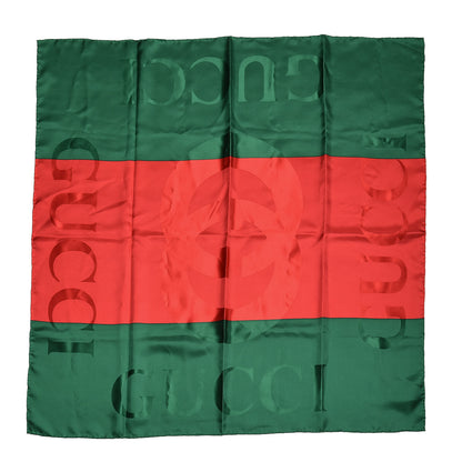 Gucci Silk Monogram Web Scarf Green Red 1 of 5