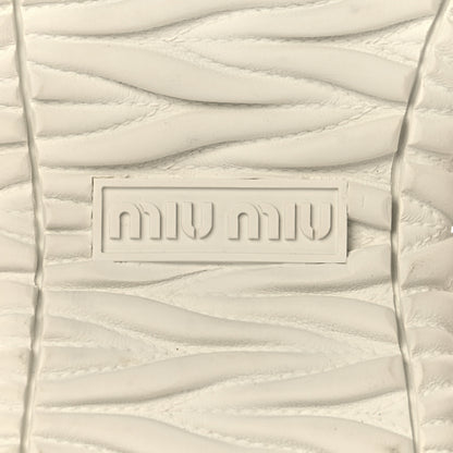 Miu Miu Gabardine Low Top Matelasse Sneakers 35.5 Alabastro 8 of 9