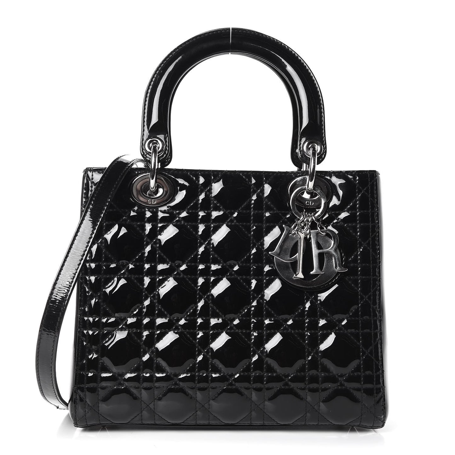 Patent Cannage Medium Lady Dior Black