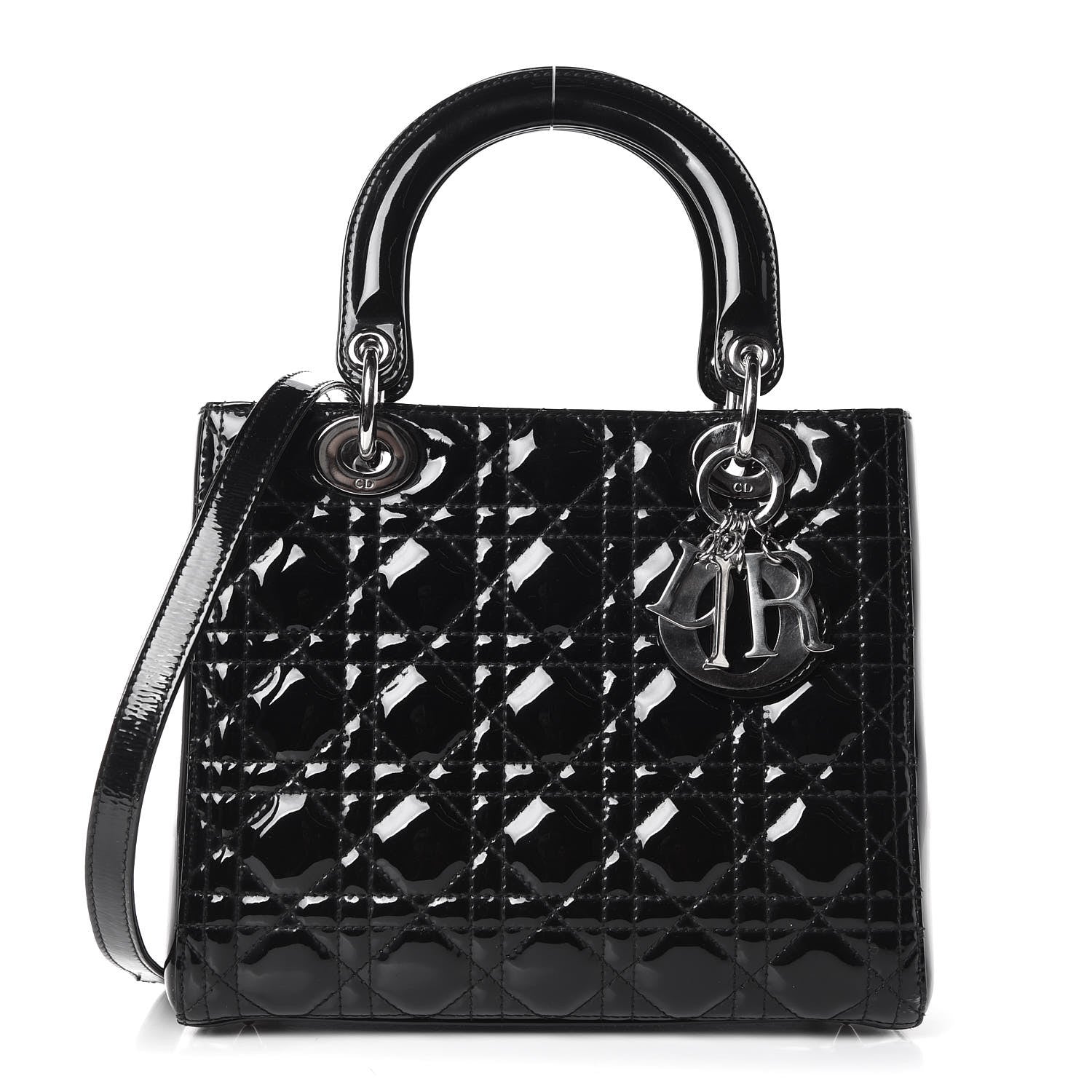 Christian Dior Patent Cannage Medium Lady Dior Black 1 of 13