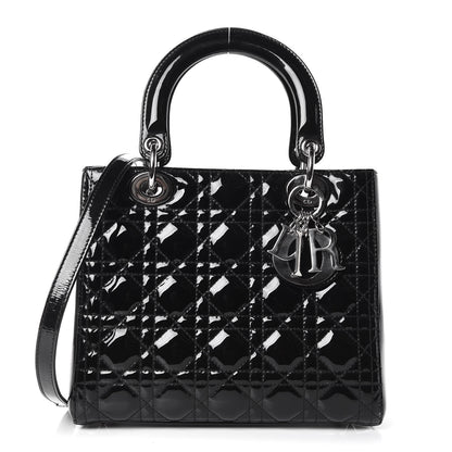 Christian Dior Patent Cannage Medium Lady Dior Black 1 of 13