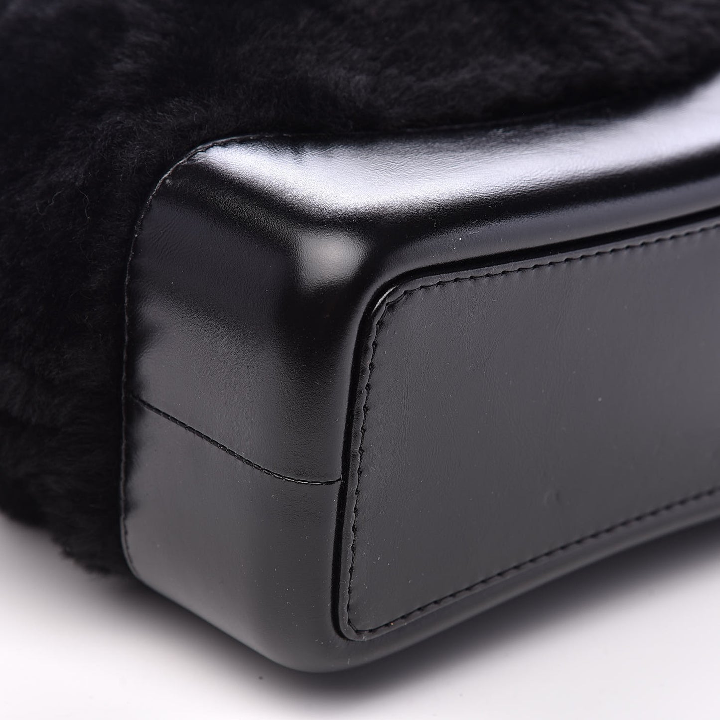 Shearling Small Gabrielle Backpack Black
