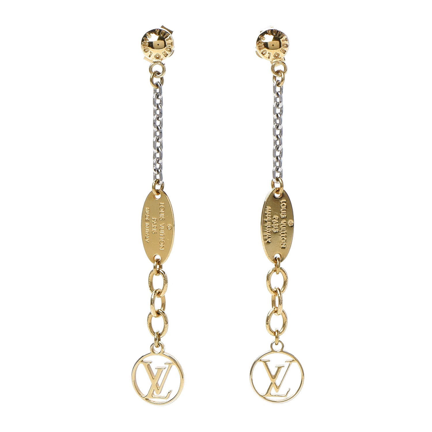 Louis Vuitton Logomania Earrings Gold 1 of 5