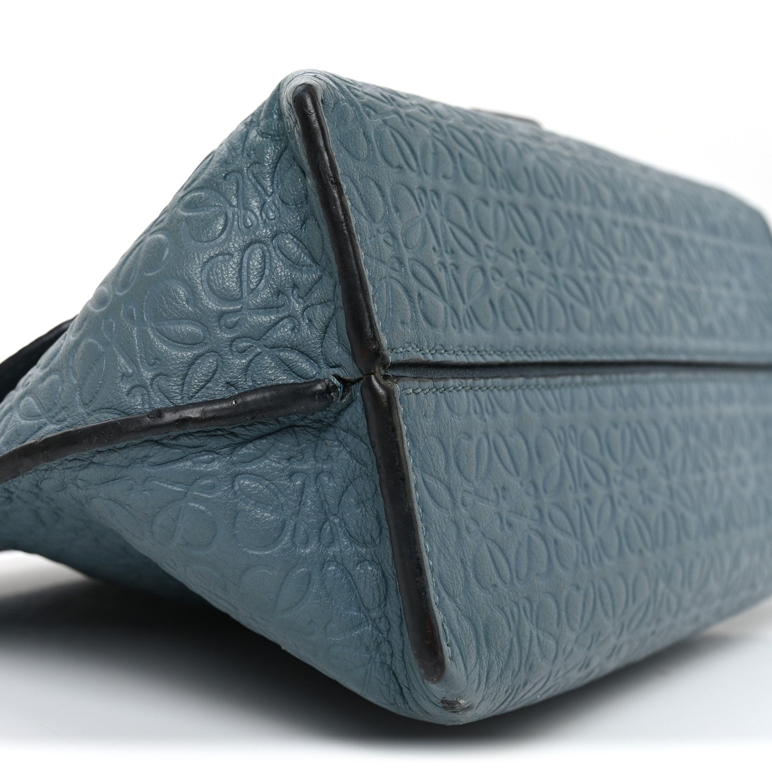 Loewe Goatskin Embossed Avenue Shoulder Bag Blue 8 of 9