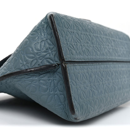 Loewe Goatskin Embossed Avenue Shoulder Bag Blue 8 of 9
