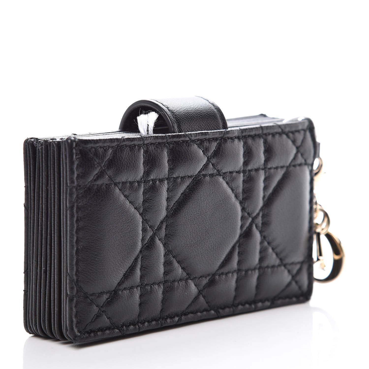 Christian Dior Lambskin Cannage Lady Dior 5-Gusset Card Holder Black 3 of 7