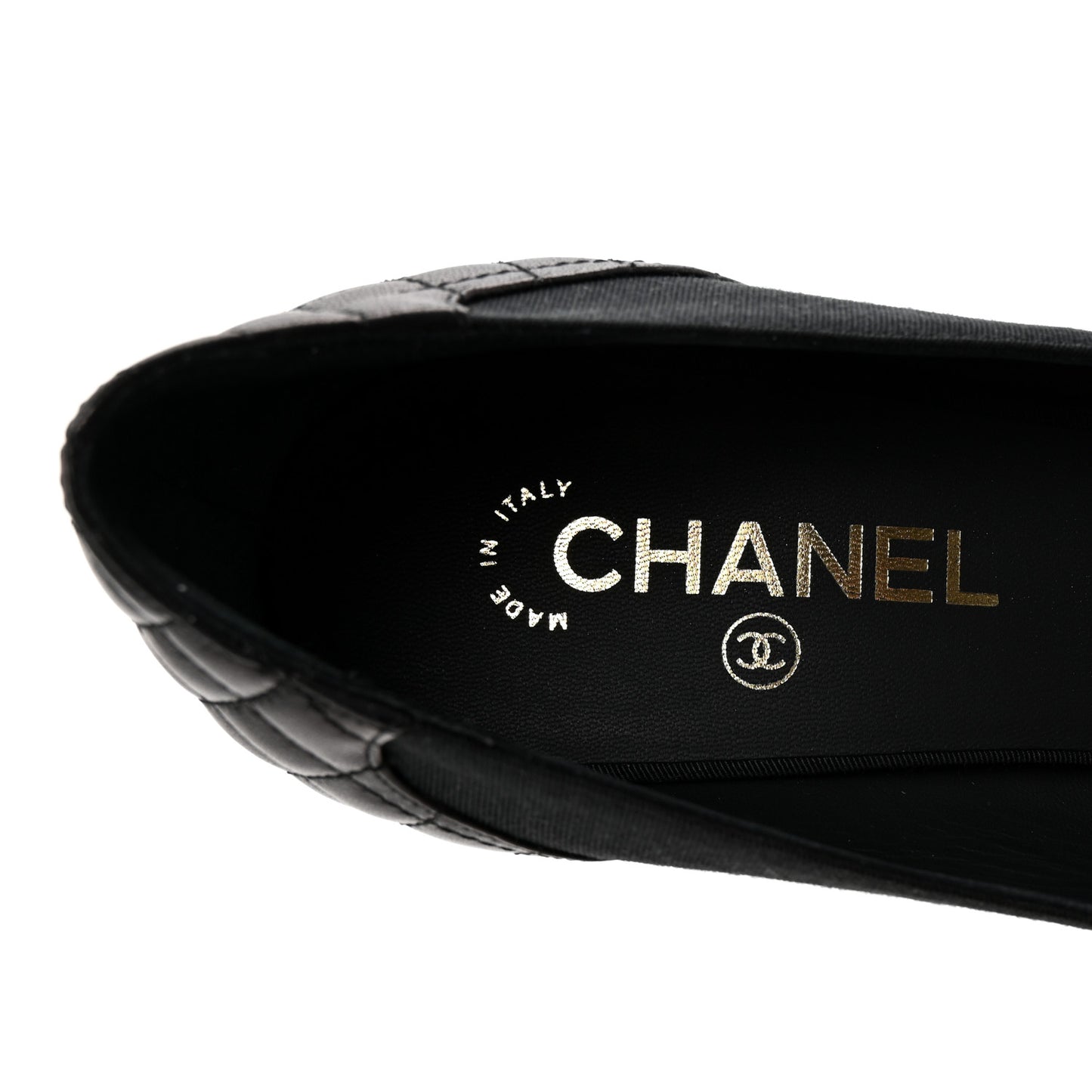 Nylon Lambskin Quilted Chain CC Pumps 40 Black