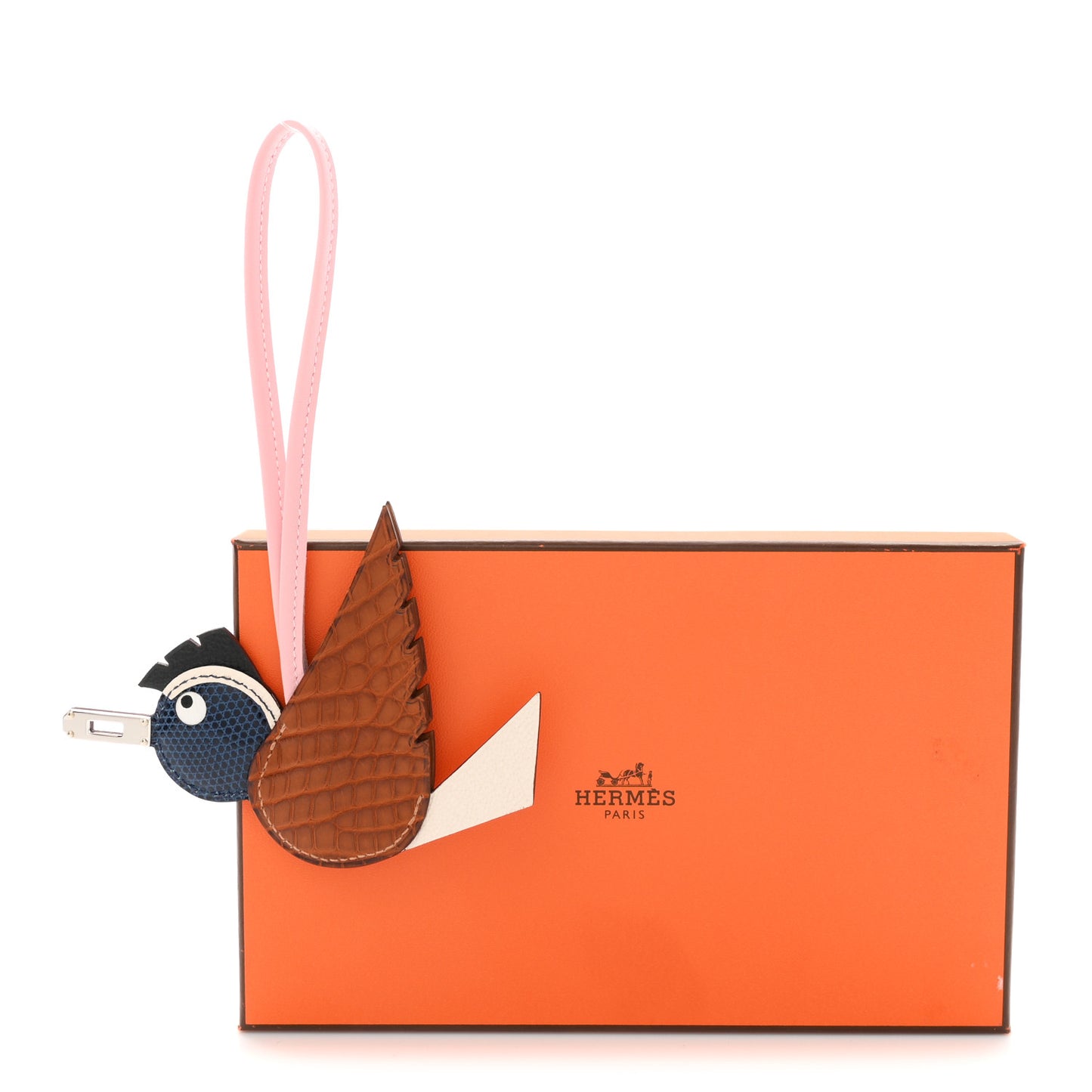 Epsom Swift Matte Alligator Lizard Birdy Bag Charm  Fauve Nata Black White Bleu Saphir Rose Sakura