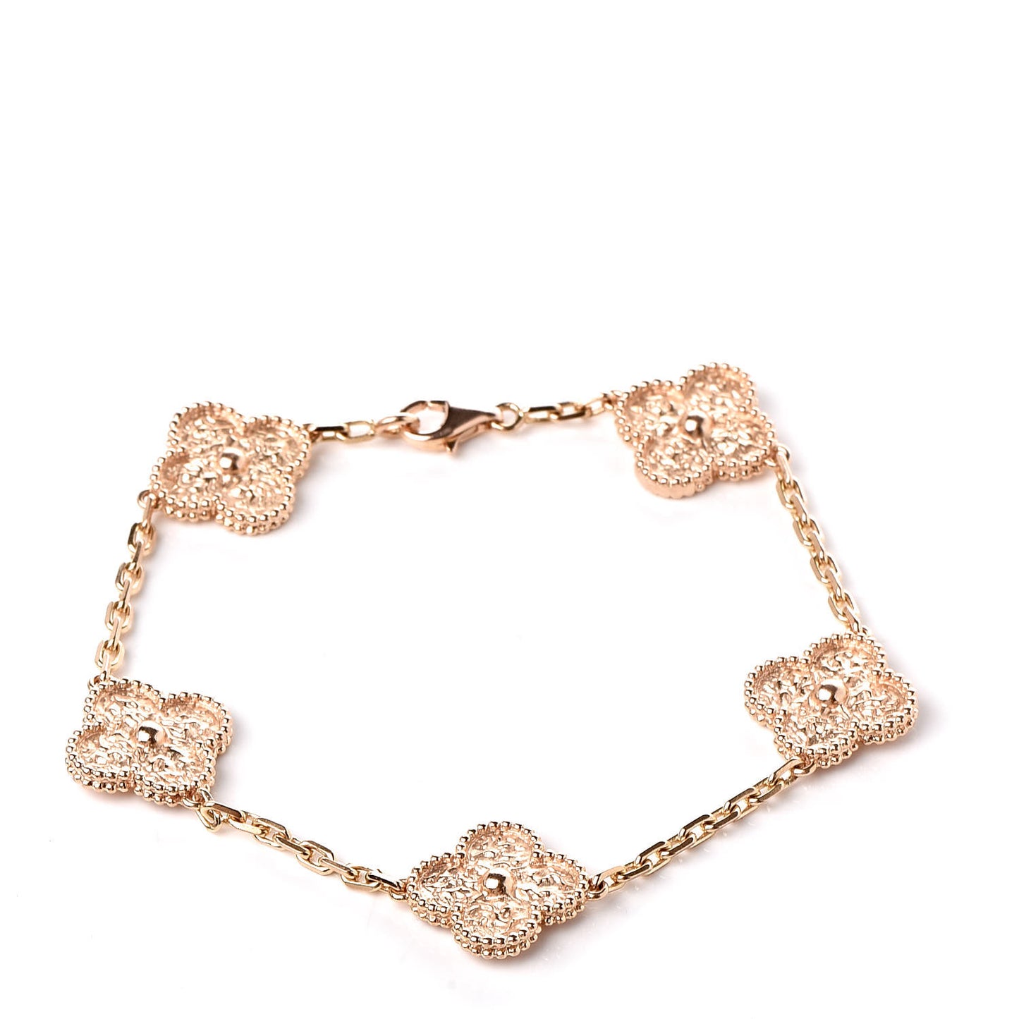 18K Rose Gold 5 Motifs Vintage Alhambra Bracelet