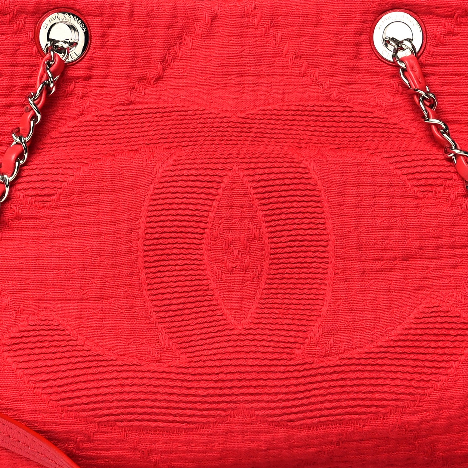 Chanel Canvas Large Double Face Shopping Tote Red 8 of 10