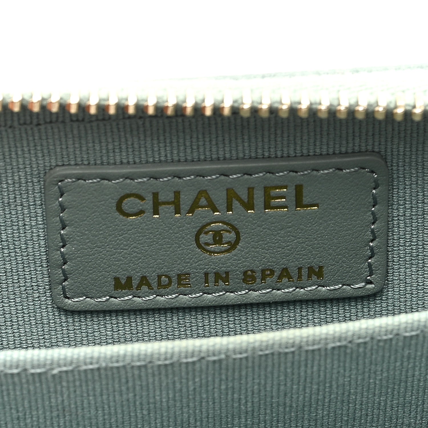 Chanel Caviar Quilted Zip Around Coin Purse Wallet Grey 6 of 8