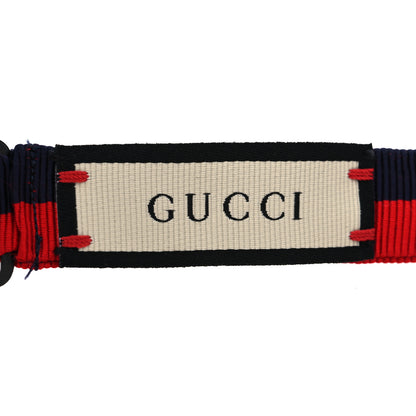 Gucci Grosgrain Web Feline Neck Bow Blue Red 5 of 6