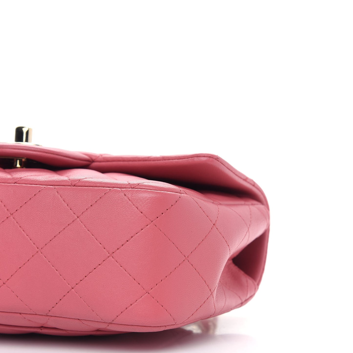 Lambskin Quilted Valentine Charms Mini Rectangular Flap Pink
