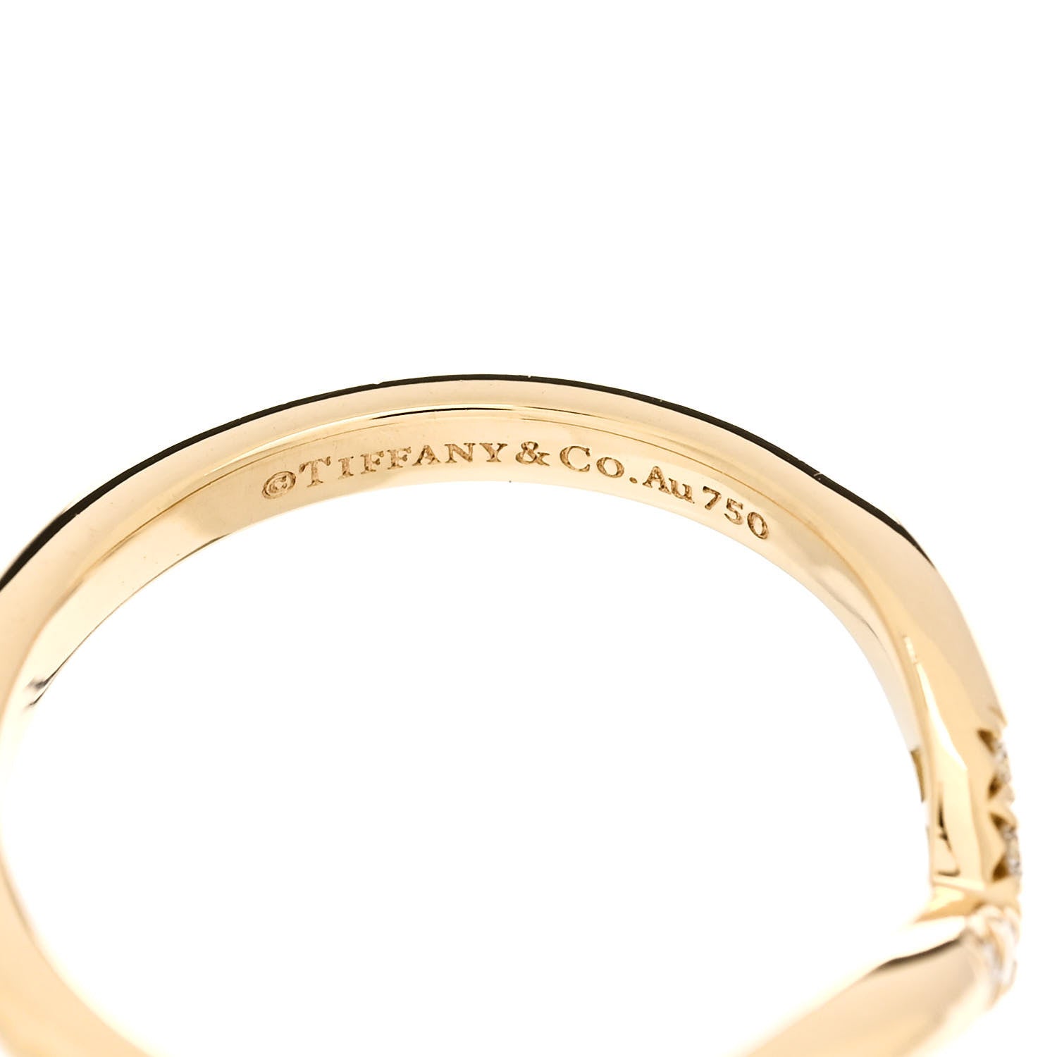 Tiffany 18K Yellow Gold Diamond .04ctw Soleste V Band Ring 47 4 4 of 5