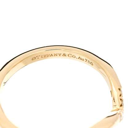 Tiffany 18K Yellow Gold Diamond .04ctw Soleste V Band Ring 47 4 4 of 5