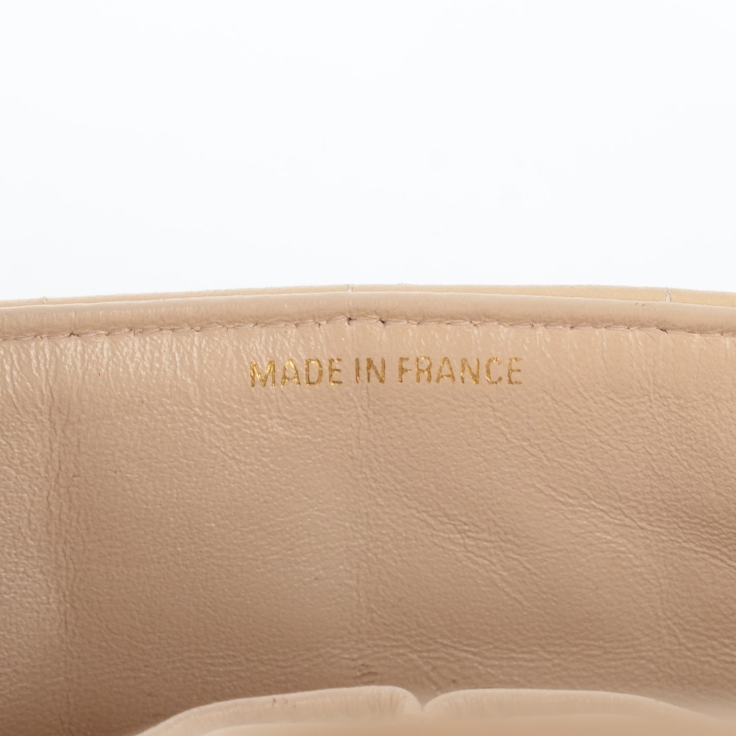Lambskin East West Chocolate Bar Flap Beige