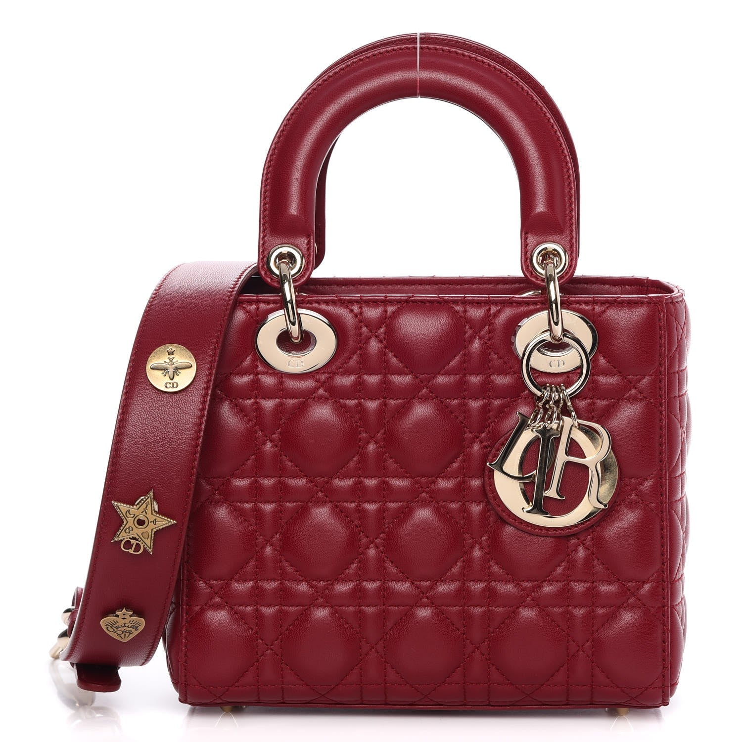Christian Dior Lambskin Cannage Small My Lady Dior Red 1 of 7