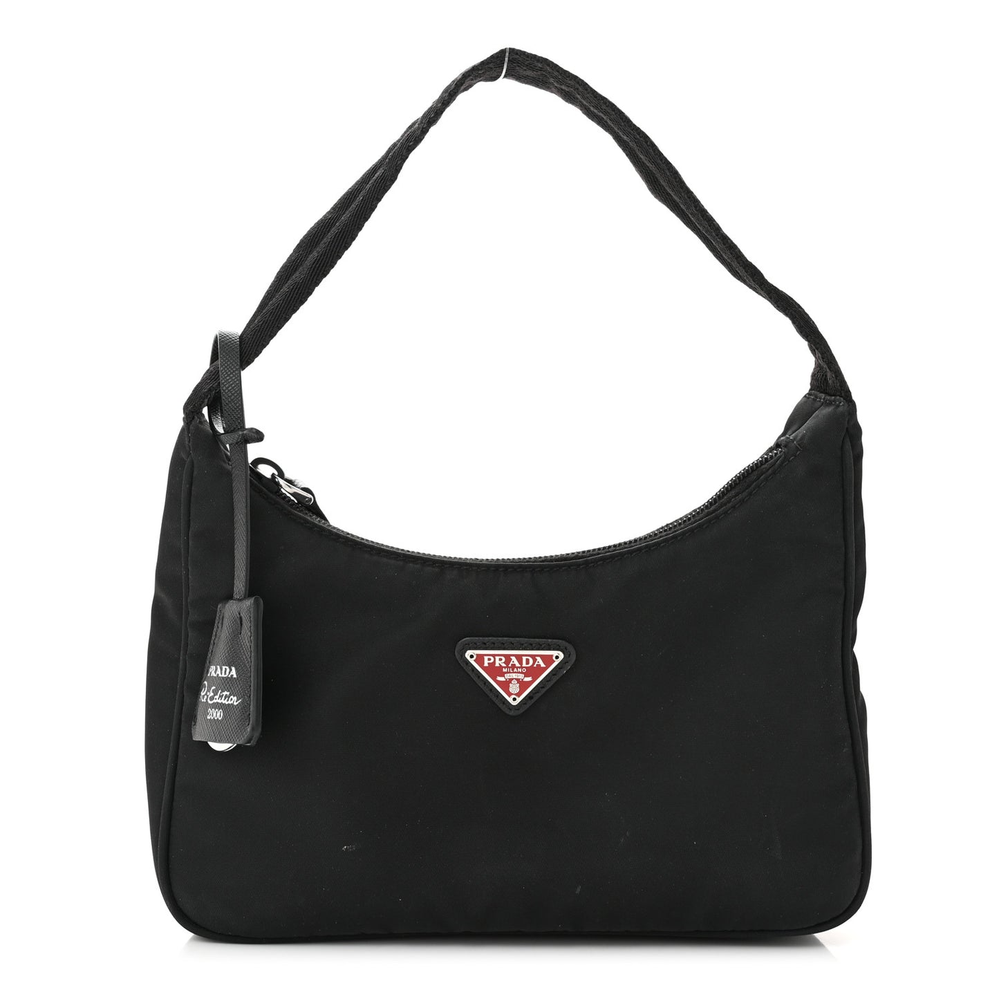 Tessuto Nylon Saffiano Lunar New Year Mini Re-Edition 2000 Bag Black Fuoco