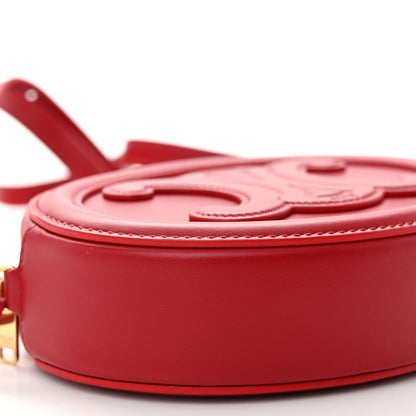 Celine Smooth Calfskin Cuir Triomphe Oval Purse Crossbody Red 9 of 10