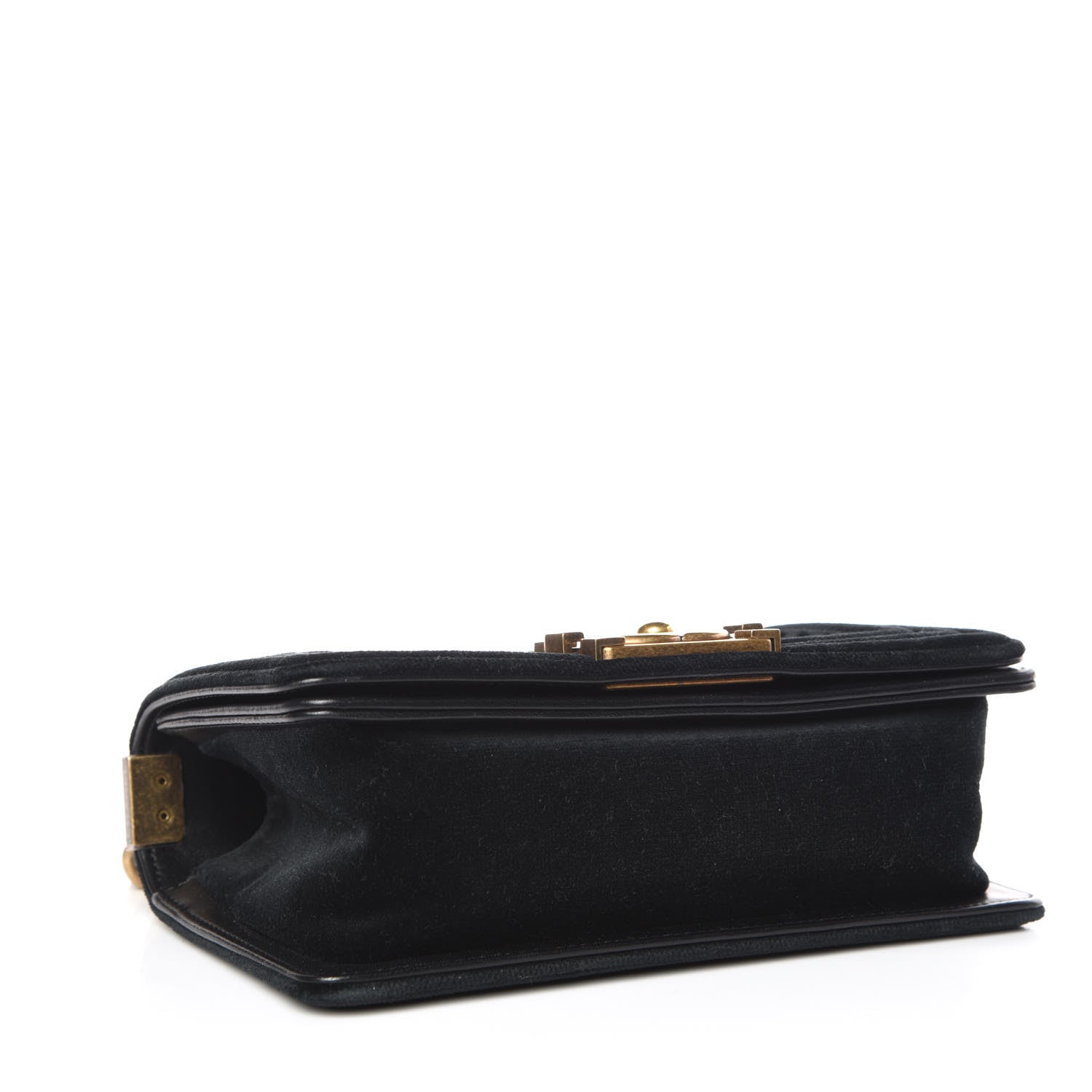 Chanel Velvet Chevron Quilted Small Boy Flap Black 4 of 9