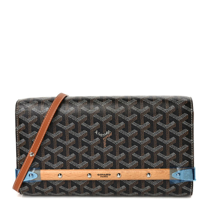 Goyard Goyardine Monte Carlo Bois Clutch With Strap Black Gold 1 of 9