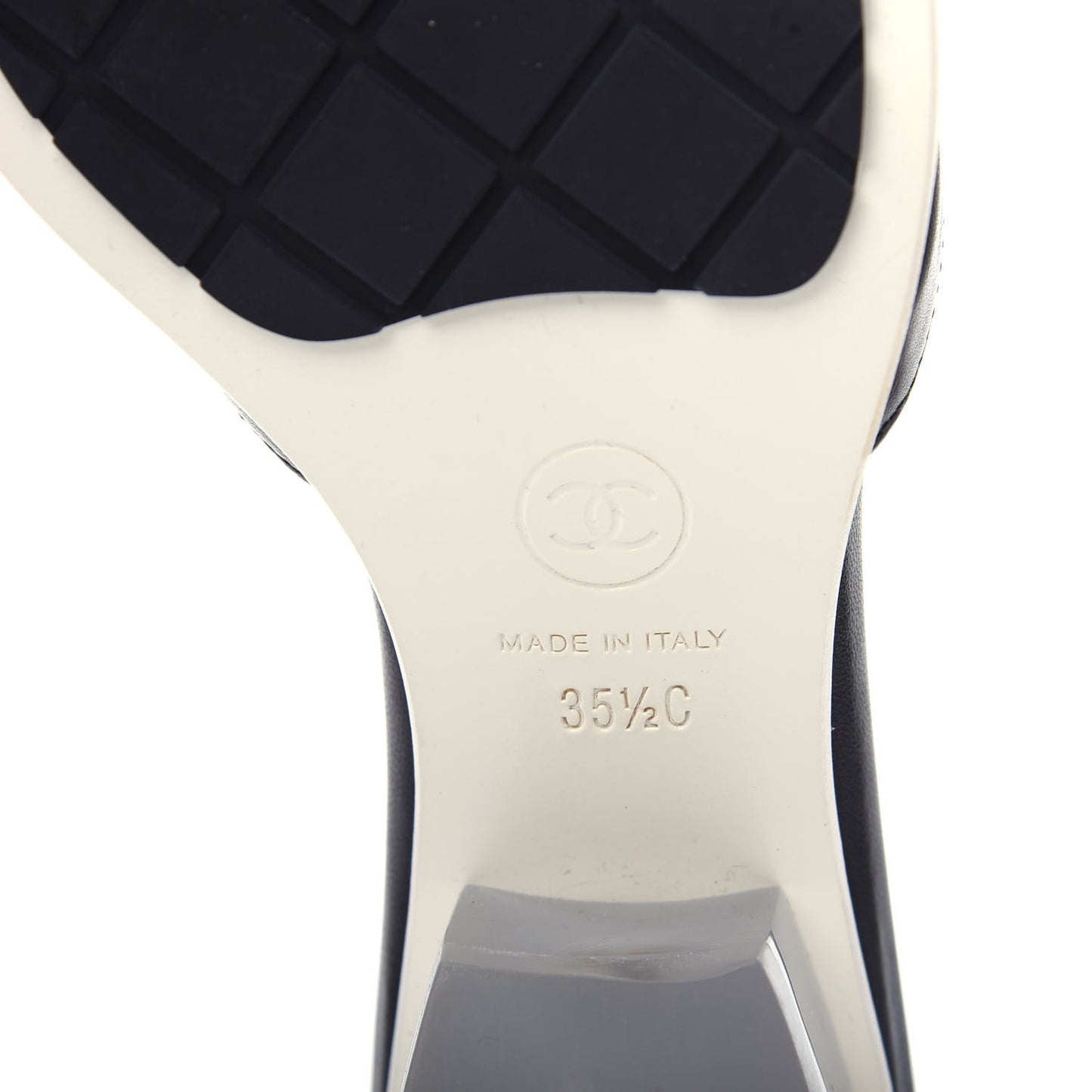 PVC Lambskin Logo Mules 35.5 Black