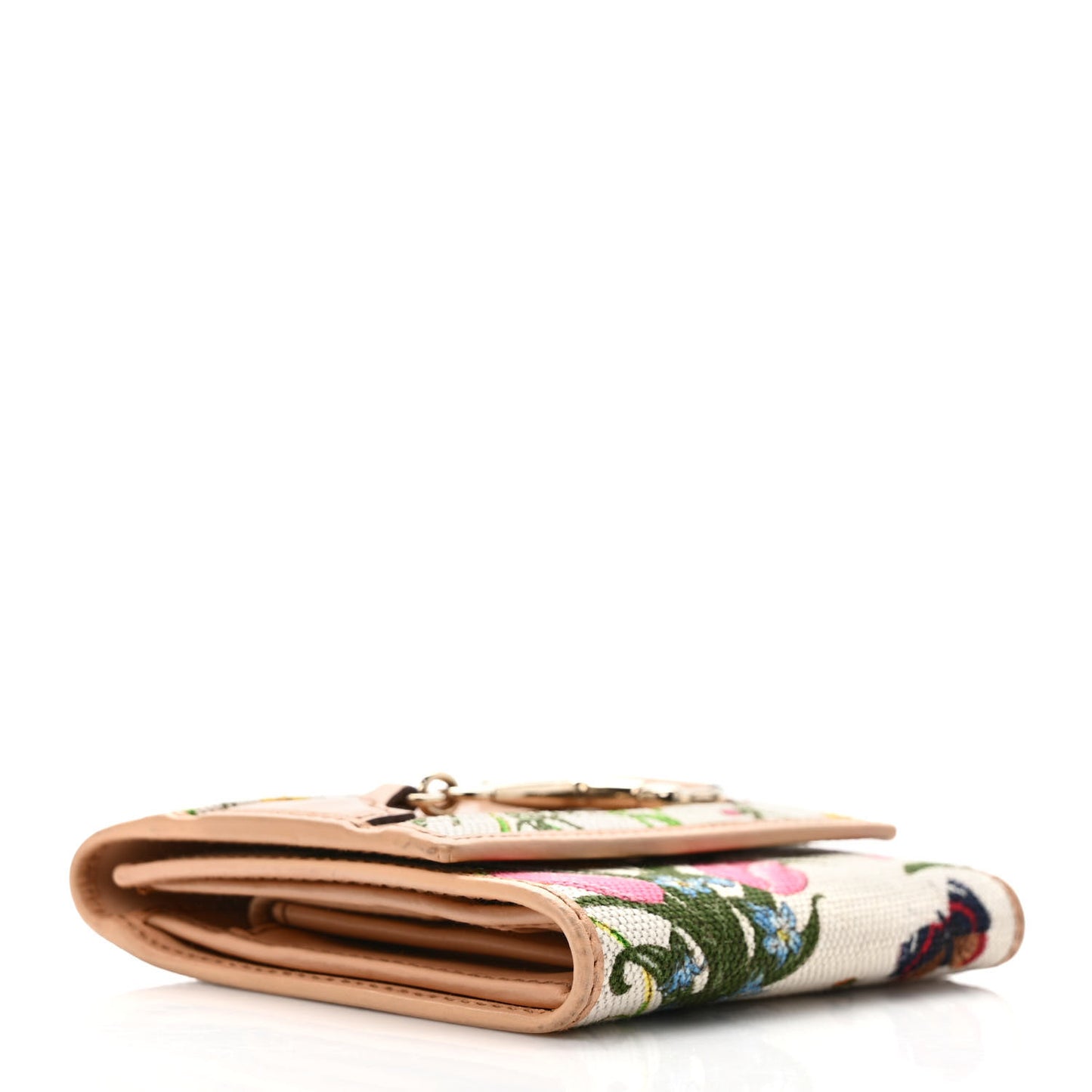 Canvas Floral Flora Hasler Card Case Wallet White