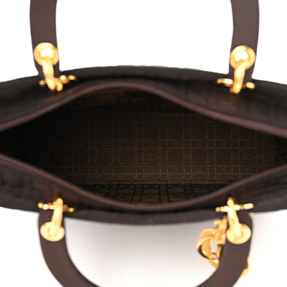 Christian Dior Nylon Cannage Large Lady Dior Brown 6 of 10