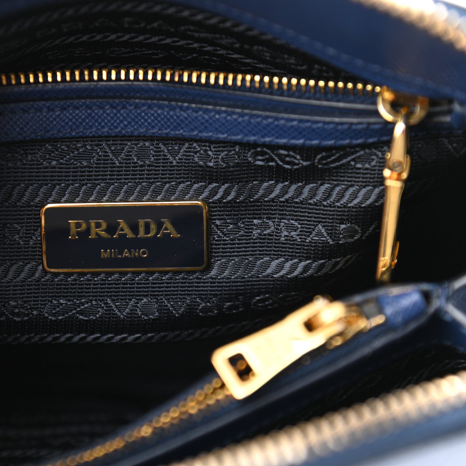 Prada Saffiano Lux Small Promenade Tote Bluette 7 of 9