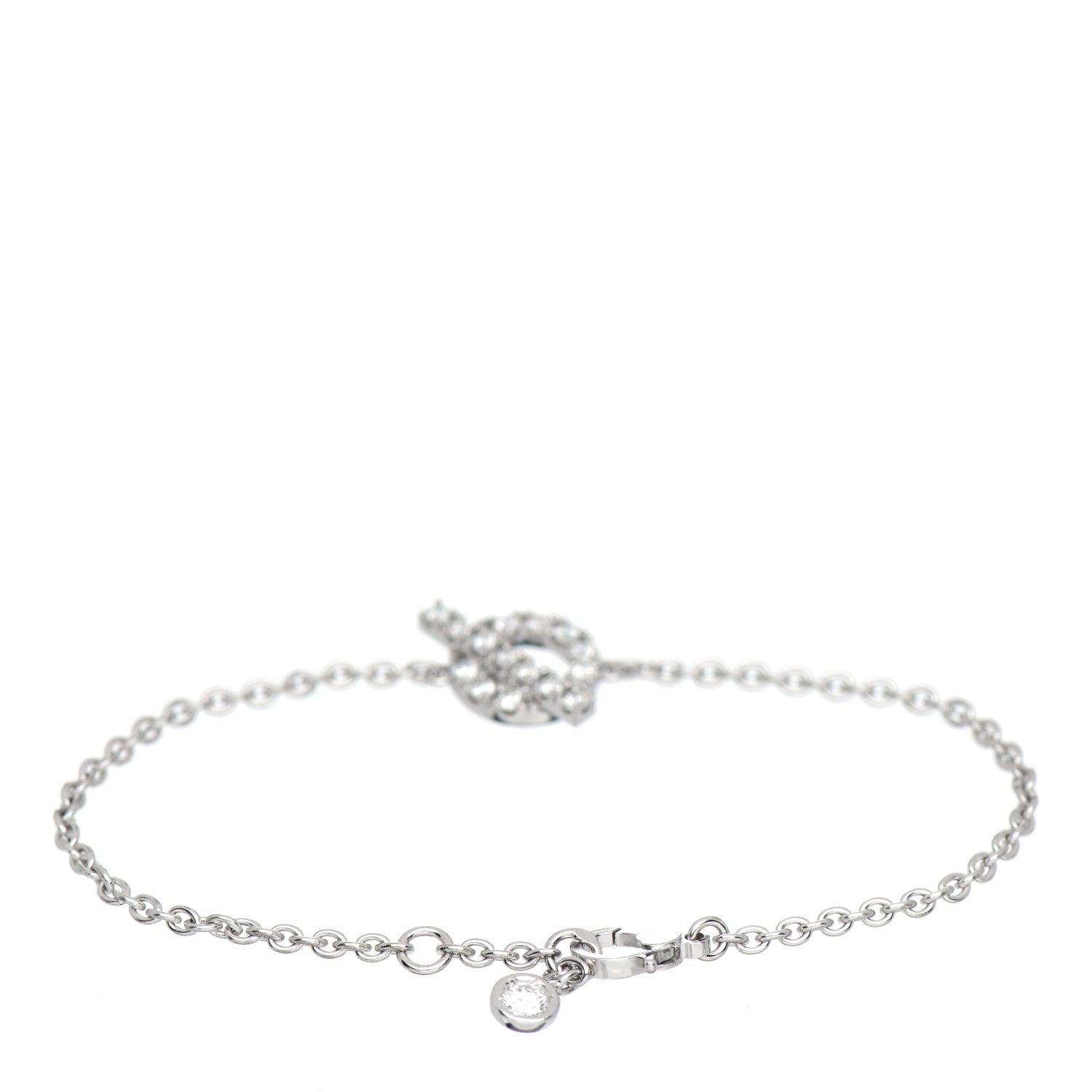 Hermes 18K White Gold Diamond Finesse Bracelet SH 3 of 4