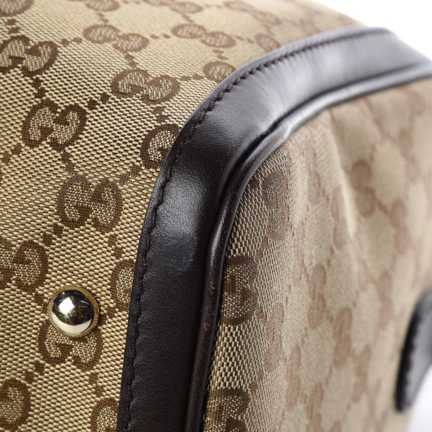 Gucci Monogram Vintage Web Medium Boston Dark Brown 11 of 17
