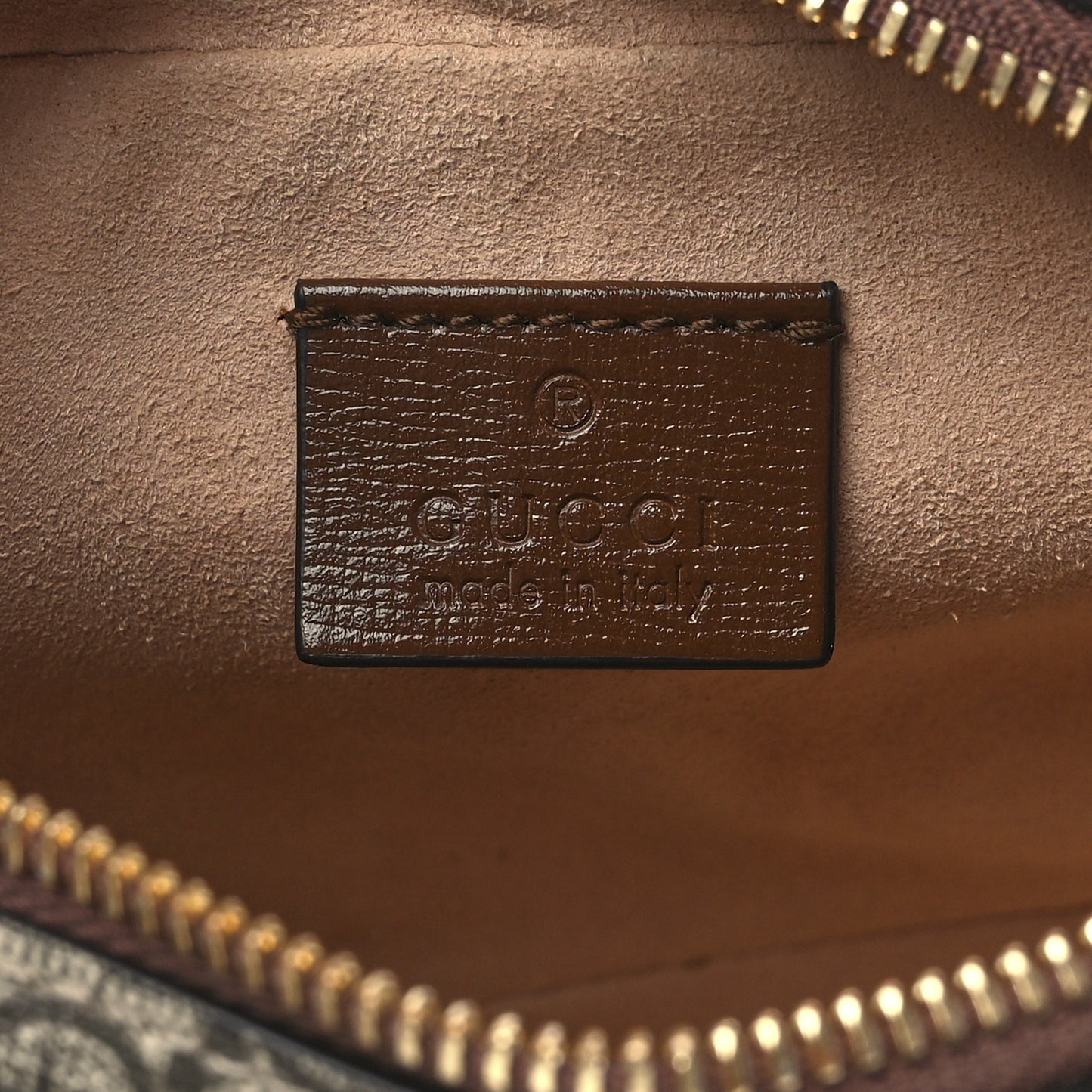 GG Supreme Monogram Azalea Calfskin Mini Retro Interlocking G Shoulder Bag Beige Ebony Brown Sugar