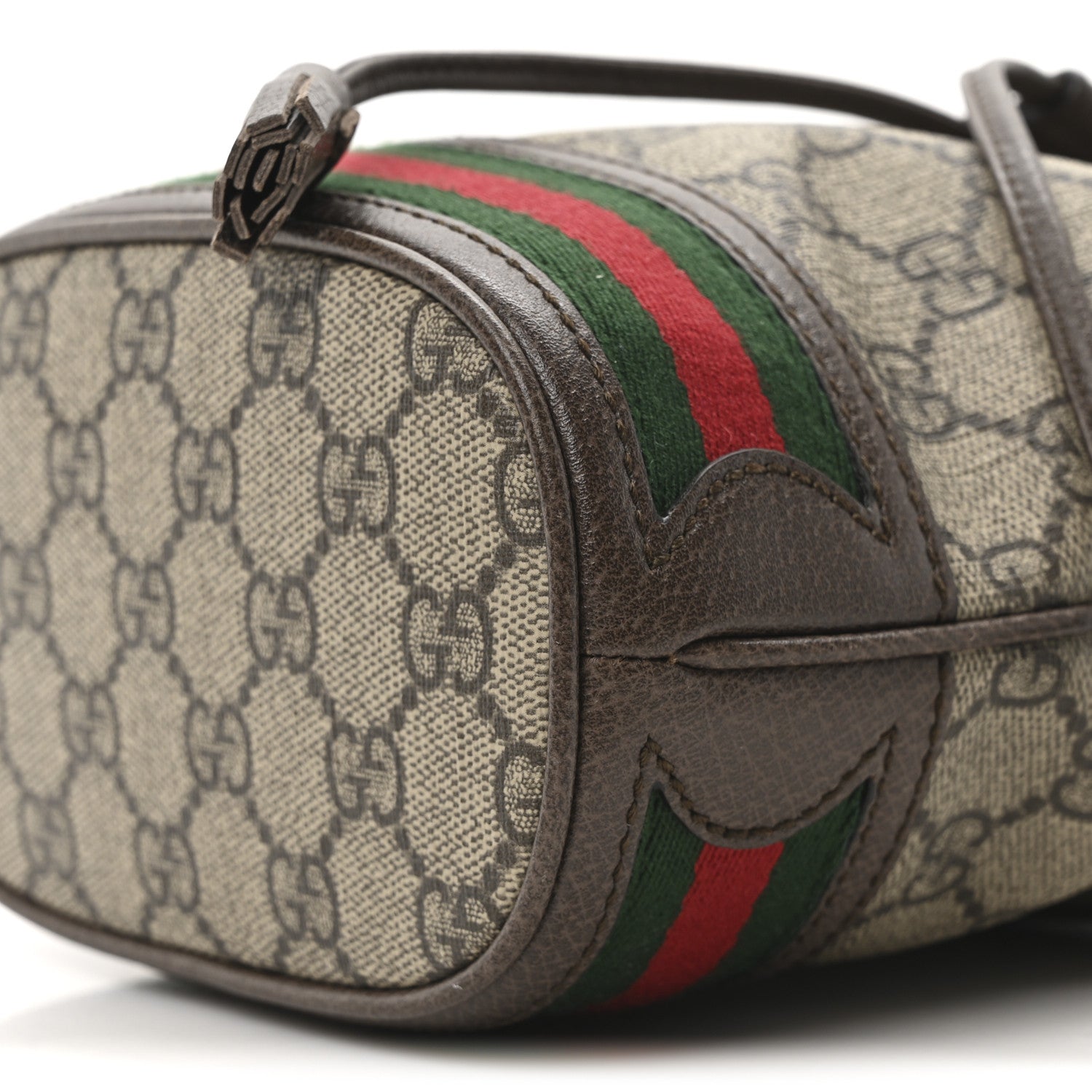 Gucci GG Supreme Monogram Web Mini Ophidia Bucket Bag Brown 10 of 10
