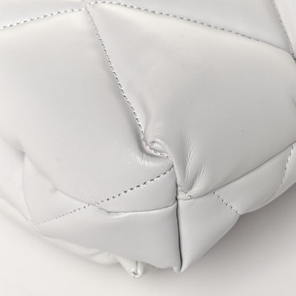Balenciaga Nappa Calfskin Quilted Touch B Puffy Clutch White 10 of 14