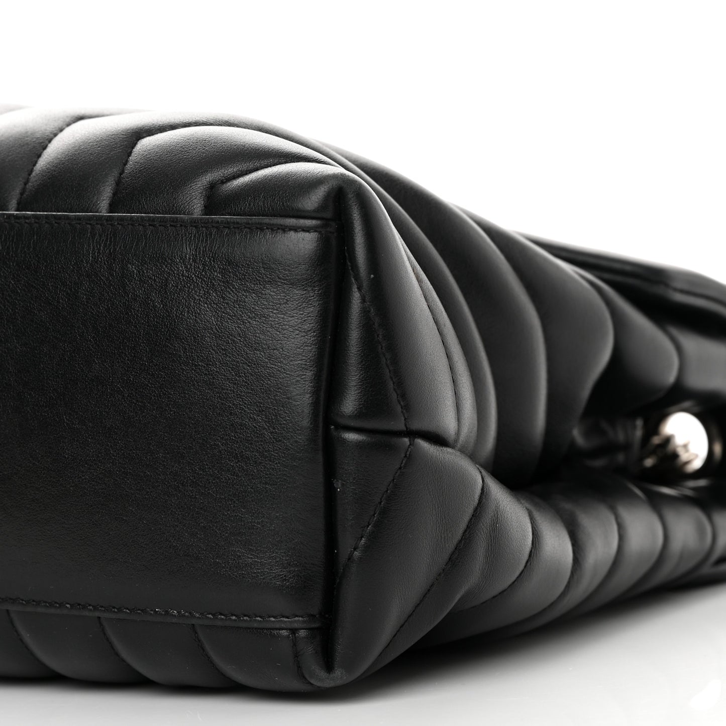 Calfskin Y Quilted Monogram Medium Loulou Satchel Black