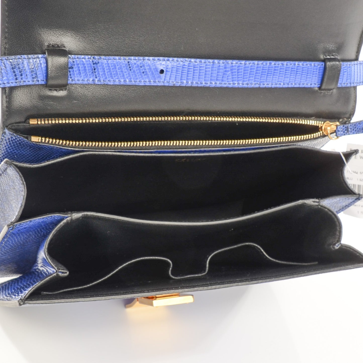 Lizard Medium Classic Box Flap Bag Indigo