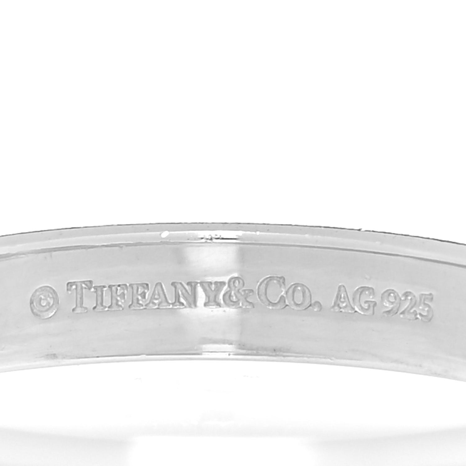 Tiffany Sterling Silver Enamel Stackable Ring Blue 54 7 4 of 4