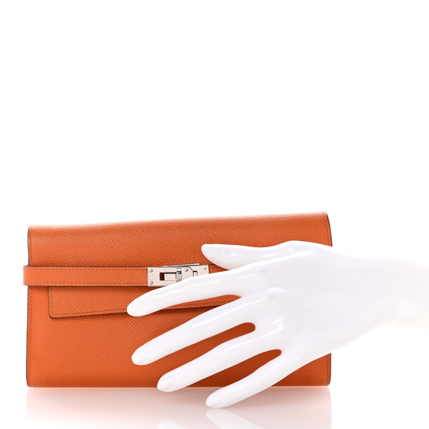 Hermes Epsom Kelly Longue Wallet Orange 2 of 10