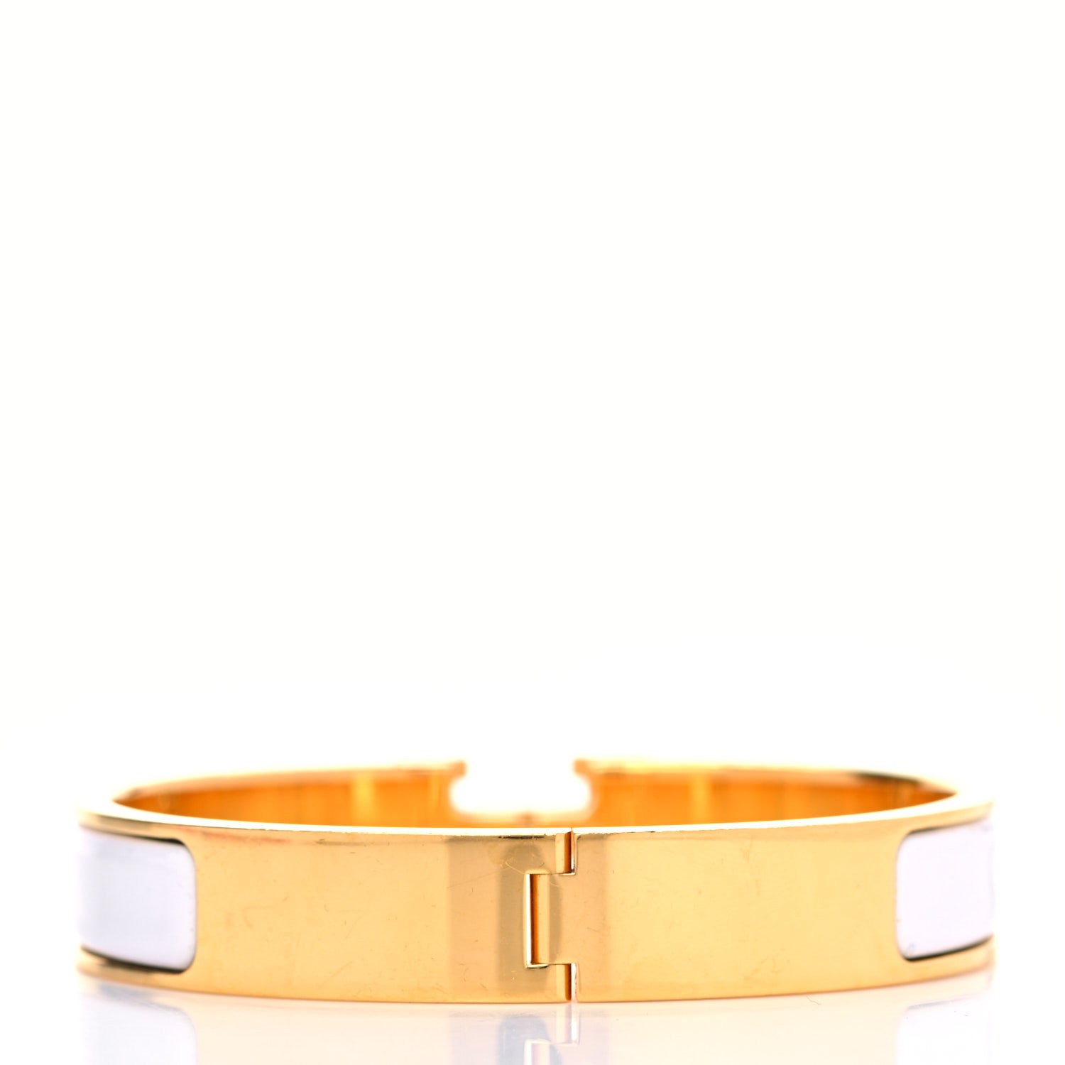 Hermes Enamel Narrow Clic Clac H Bracelet GM White 3 of 6