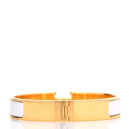 Hermes Enamel Narrow Clic Clac H Bracelet GM White 3 of 6