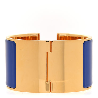 Hermes Enamel Extra Wide Clic Clac H Bracelet PM Bleu Royal 3 of 6