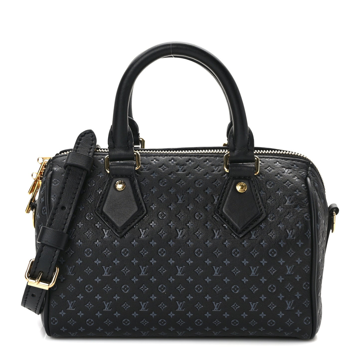 Calfskin Nanogram Embossed Speedy 20 Black