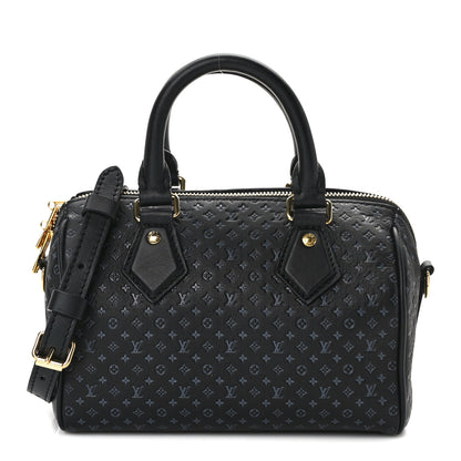 Louis Vuitton Calfskin Nanogram Embossed Speedy 20 Black 1 of 14